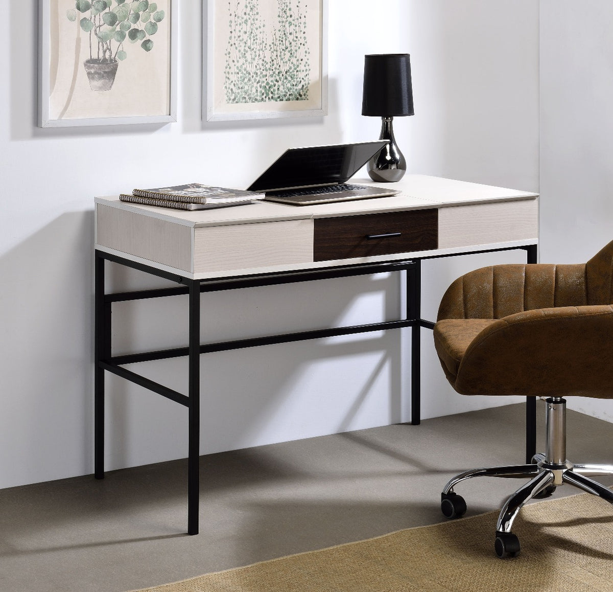 Verster Industrial Lift-Top Writing Desk with USB Port