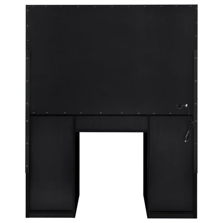 Acena Lighted Vanity Set with 7 Drawers - Hollywood Mirror with 11 Globe Lights in White or Black High Gloss – view 14