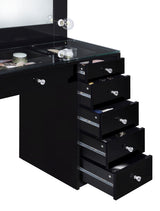 Acena Lighted Vanity Set with 7 Drawers - Hollywood Mirror with 11 Globe Lights in White or Black High Gloss – view 17