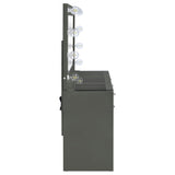 Acena 7-Drawer Vanity Set with Lighted Mirror - Hollywood Style in Grey High Gloss – view 9