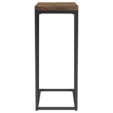 Sergio C-Shaped Side Table - Rustic Tobacco Top on Black Metal Base – view 3