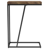 Sergio C-Shaped Side Table - Rustic Tobacco Top on Black Metal Base – view 5