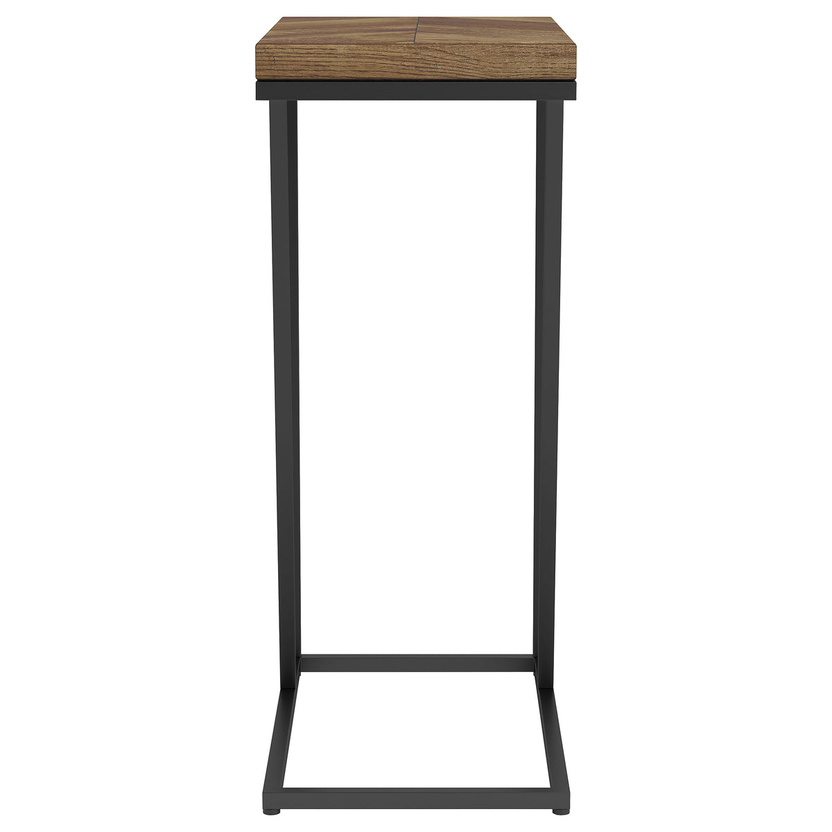 Sergio C-Shaped Side Table - Rustic Tobacco Top on Black Metal Base – view 6