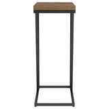 Sergio C-Shaped Side Table - Rustic Tobacco Top on Black Metal Base – view 6