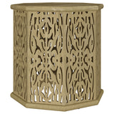 Torres Octagonal Carved Solid Mango Wood Side Table