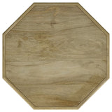 Torres Octagonal Carved Solid Mango Wood Side Table - Coastal Natural Drum, Arrives Assembled – view 4