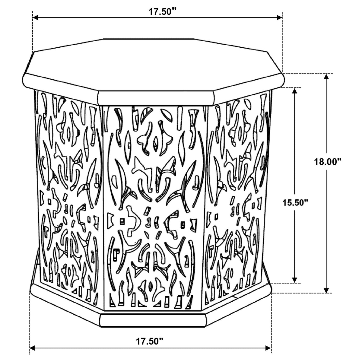 Torres Octagonal Carved Solid Mango Wood Side Table - Coastal Natural Drum, Arrives Assembled – view 5