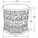 Torres Octagonal Carved Solid Mango Wood Side Table - Coastal Natural Drum, Arrives Assembled – view 5