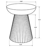 Aureo Round Mango Wood Side Table - Bowl-Shaped Top & Scalloped Pedestal in Wild Honey – view 5