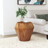 Jacinto Octagonal Solid Mango Wood Side Table - Gemstone-Inspired Facets in Natural or Grey – view 1