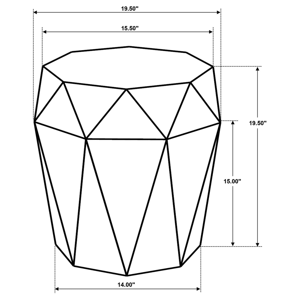 Jacinto Octagonal Solid Mango Wood Side Table - Gemstone-Inspired Facets in Natural or Grey – view 7