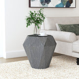 Jacinto Octagonal Solid Mango Wood Side Table - Gemstone-Inspired Facets in Natural or Grey – view 2