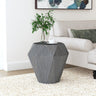 Jacinto Octagonal Solid Mango Wood Side Table - Gemstone-Inspired Facets in Natural or Grey – view 2