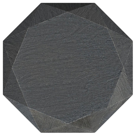 Jacinto Octagonal Solid Mango Wood Side Table - Gemstone-Inspired Facets in Natural or Grey – view 8
