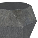 Jacinto Octagonal Solid Mango Wood Side Table - Gemstone-Inspired Facets in Natural or Grey – view 9