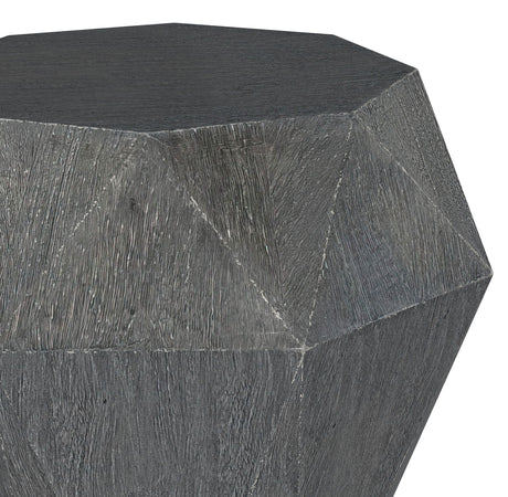 Jacinto Octagonal Solid Mango Wood Side Table - Gemstone-Inspired Facets in Natural or Grey – view 9