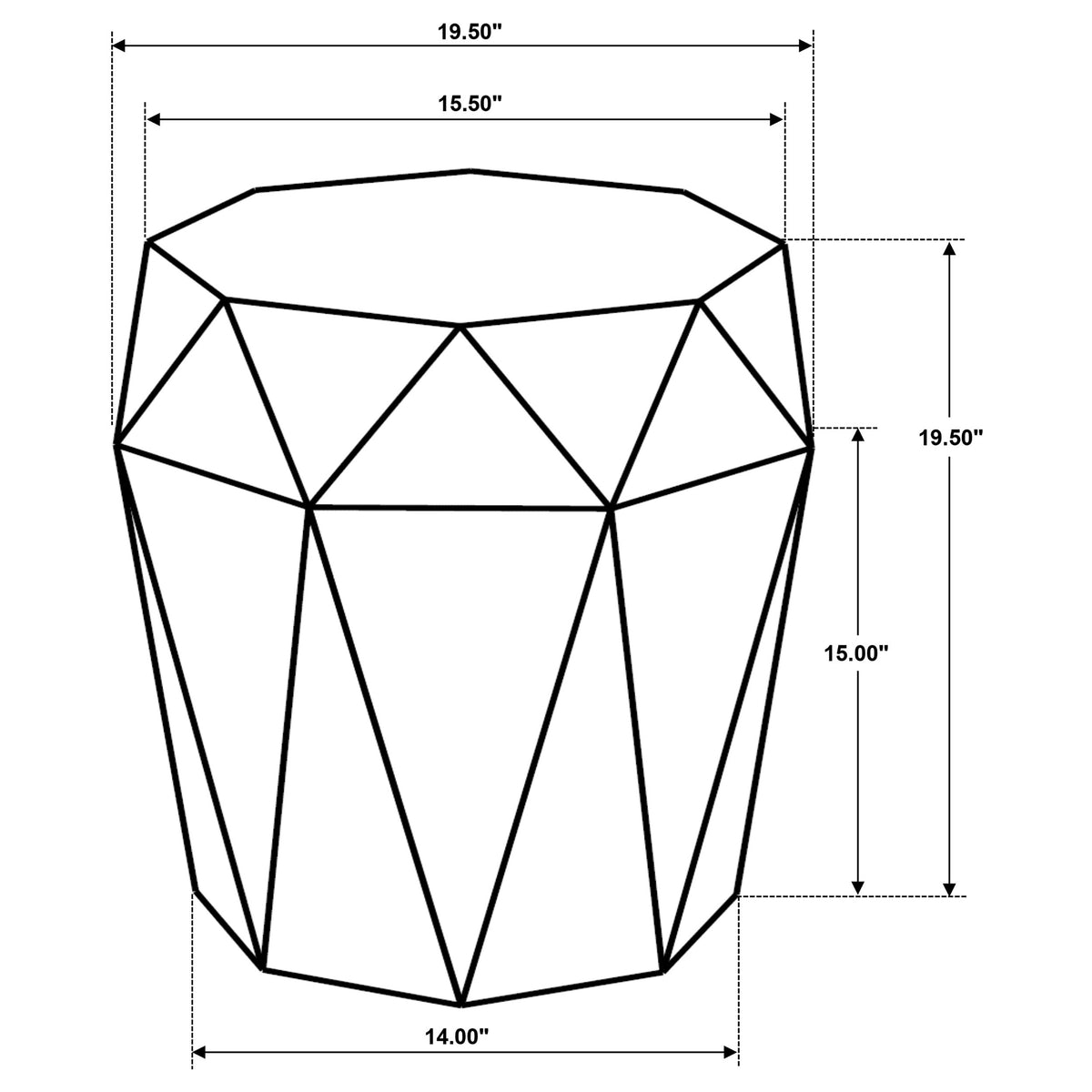 Jacinto Octagonal Solid Mango Wood Side Table - Gemstone-Inspired Facets in Natural or Grey – view 10