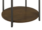 Noemie Round Marble Top Side Table - Gunmetal Iron Frame with Solid Mango Wood Shelf – view 6