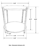 Noemie Round Marble Top Side Table - Gunmetal Iron Frame with Solid Mango Wood Shelf – view 7