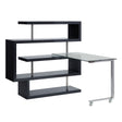Buck II Swivel Writing Desk with Bookshelf