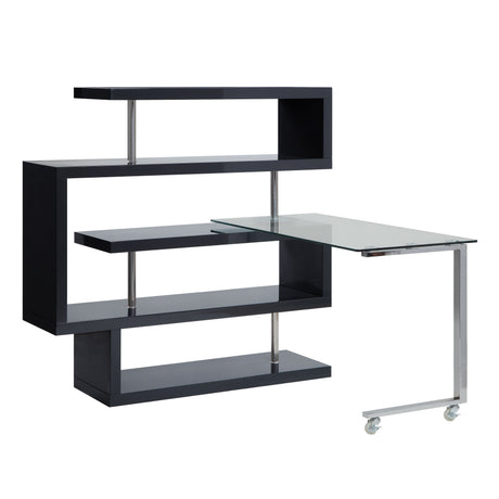 Buck II Swivel Writing Desk with Bookshelf