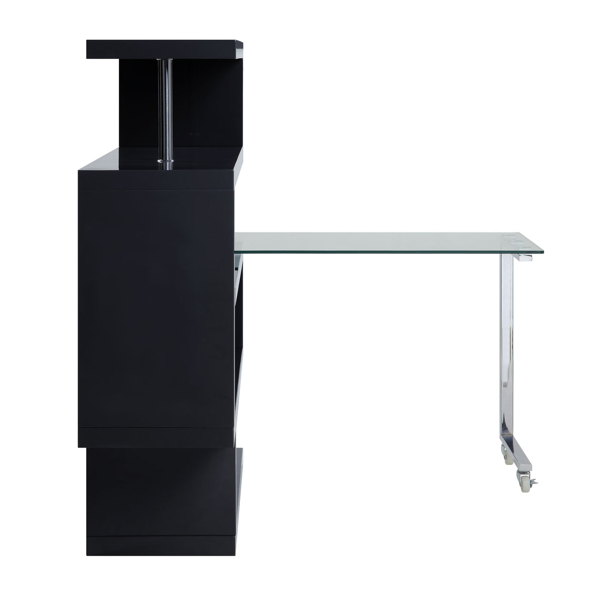 Buck II Swivel Writing Desk with Bookshelf
