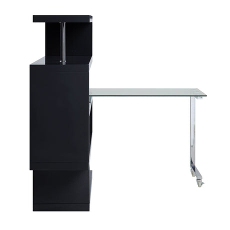 Buck II Swivel Writing Desk with Bookshelf