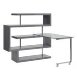 Buck II Swivel Writing Desk with Bookshelf