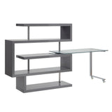 Buck II Swivel Writing Desk with Bookshelf