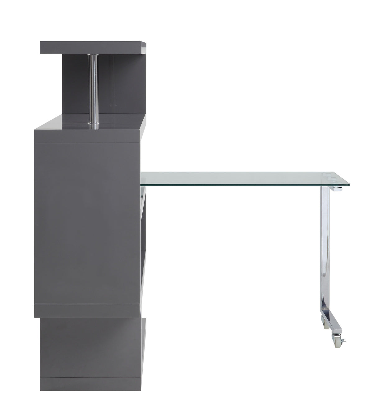 Buck II Swivel Writing Desk with Bookshelf