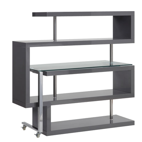 Buck II Swivel Writing Desk with Bookshelf