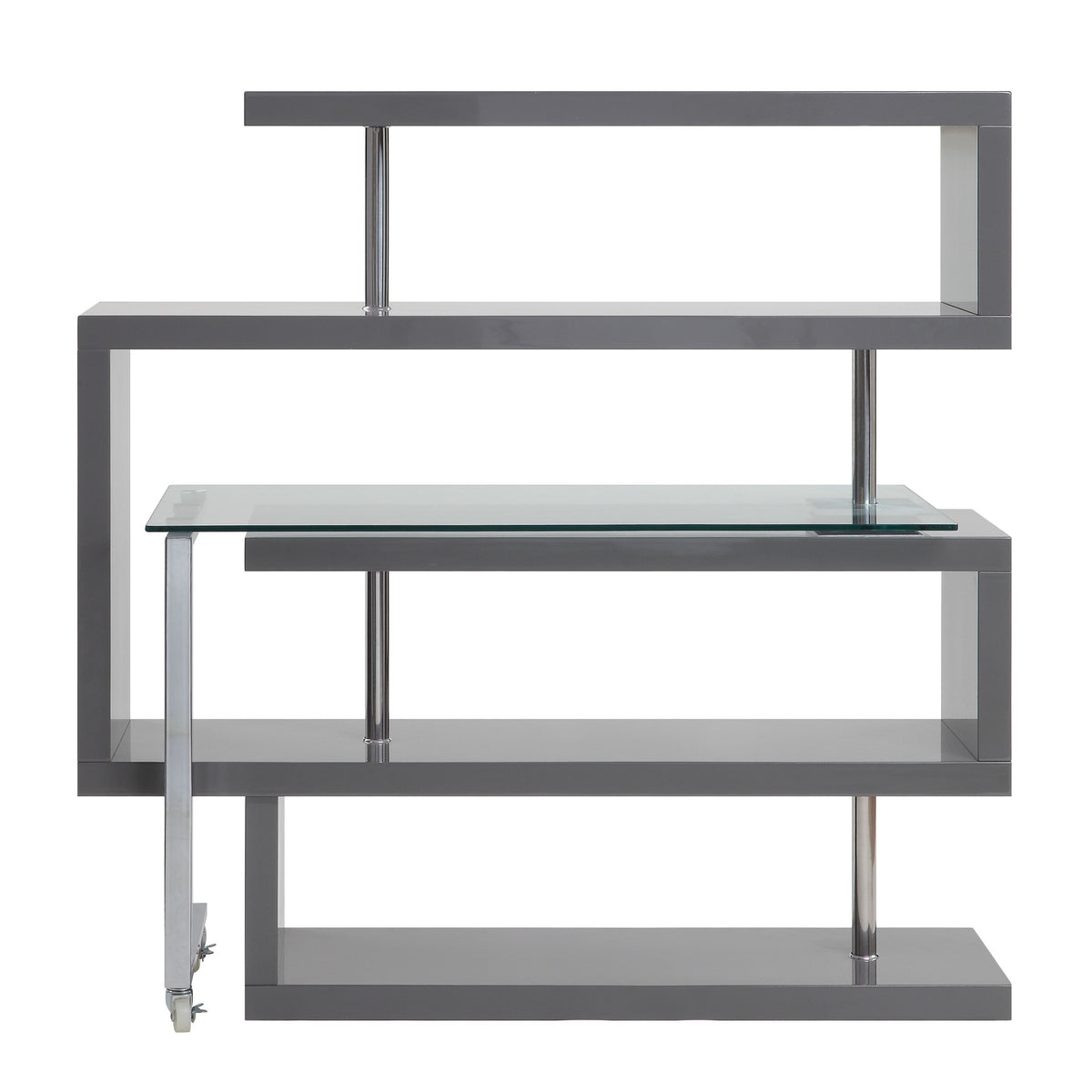Buck II Swivel Writing Desk with Bookshelf
