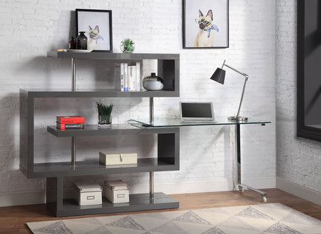 Buck II Swivel Writing Desk with Bookshelf