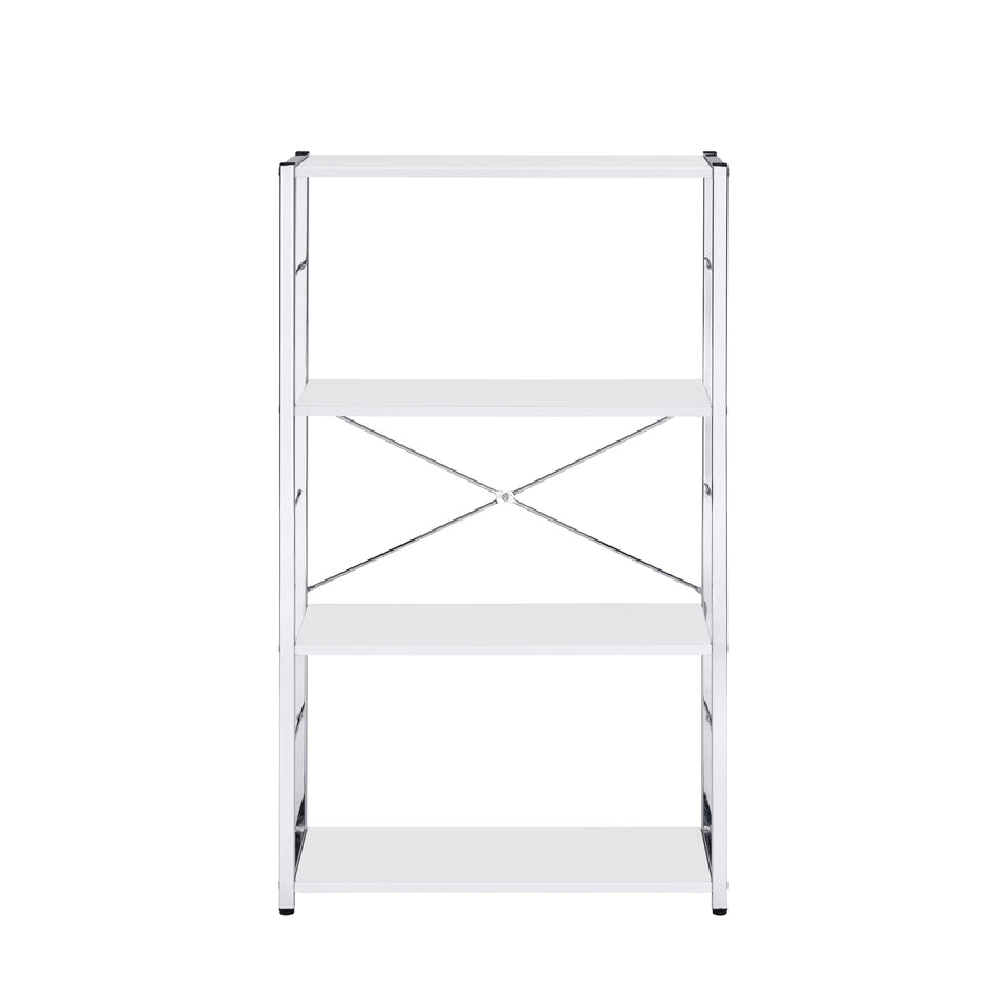 Tennos Home Office Collection - Chrome X-Frame Desk, Bookshelf & Cabinet in White or Black