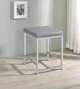 Umbridge Hollywood Vanity Set with LED Bulb Mirror & Stool - Mirrored Chrome with Glass Top Drawers – view 2