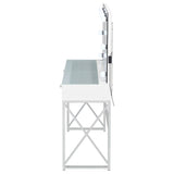 Eliza Makeup Vanity Set with Lighted Mirror & Stool - White with Chrome Accents – view 6