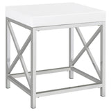 Eliza Makeup Vanity Set with Lighted Mirror & Stool - White with Chrome Accents – view 10