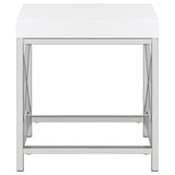 Eliza Makeup Vanity Set with Lighted Mirror & Stool - White with Chrome Accents – view 11