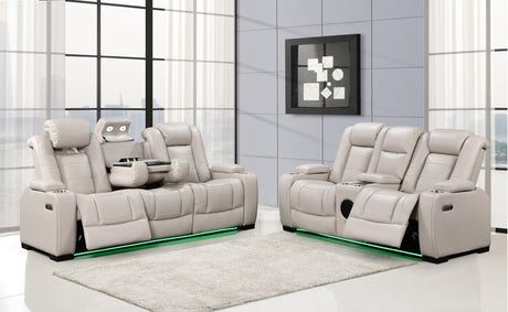Profile view of FOAK three-seat upholstered sofa showing clean-line design.