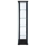 Delphinium Glass Curio Cabinet - 4 Clear Glass Shelves & Chrome Hardware in Black – view 5