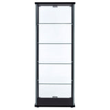 Delphinium Glass Curio Cabinet - 4 Clear Glass Shelves & Chrome Hardware in Black – view 6