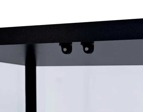 Delphinium Glass Curio Cabinet - 4 Clear Glass Shelves & Chrome Hardware in Black – view 8