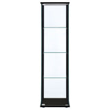 Cyclamen 4-Shelf Glass Curio Display Cabinet - Slim Black Frame with Push-to-Open Door – view 3