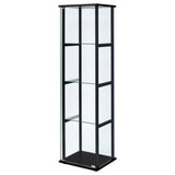 Cyclamen 4-Shelf Glass Curio Display Cabinet - Slim Black Frame with Push-to-Open Door – view 4