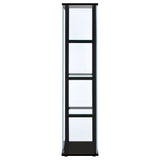 Cyclamen 4-Shelf Glass Curio Display Cabinet - Slim Black Frame with Push-to-Open Door – view 5