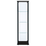 Cyclamen 4-Shelf Glass Curio Display Cabinet - Slim Black Frame with Push-to-Open Door – view 6