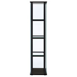 Cyclamen 4-Shelf Glass Curio Display Cabinet - Slim Black Frame with Push-to-Open Door – view 7