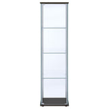Bellatrix Glass Curio Cabinet - 3 Glass Shelves with Chrome Frame & Cappuccino Top and Base – view 3