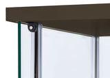 Bellatrix Glass Curio Cabinet - 3 Glass Shelves with Chrome Frame & Cappuccino Top and Base – view 10