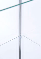 Bellatrix Glass Curio Cabinet - 3 Glass Shelves with Chrome Frame & Cappuccino Top and Base – view 11